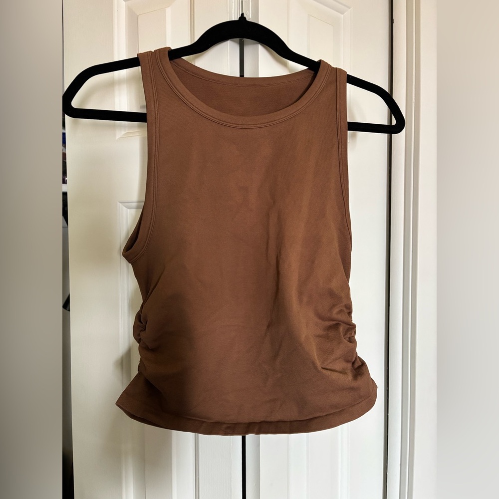 Women's Sleeveless Scoop Tank Top - Brown